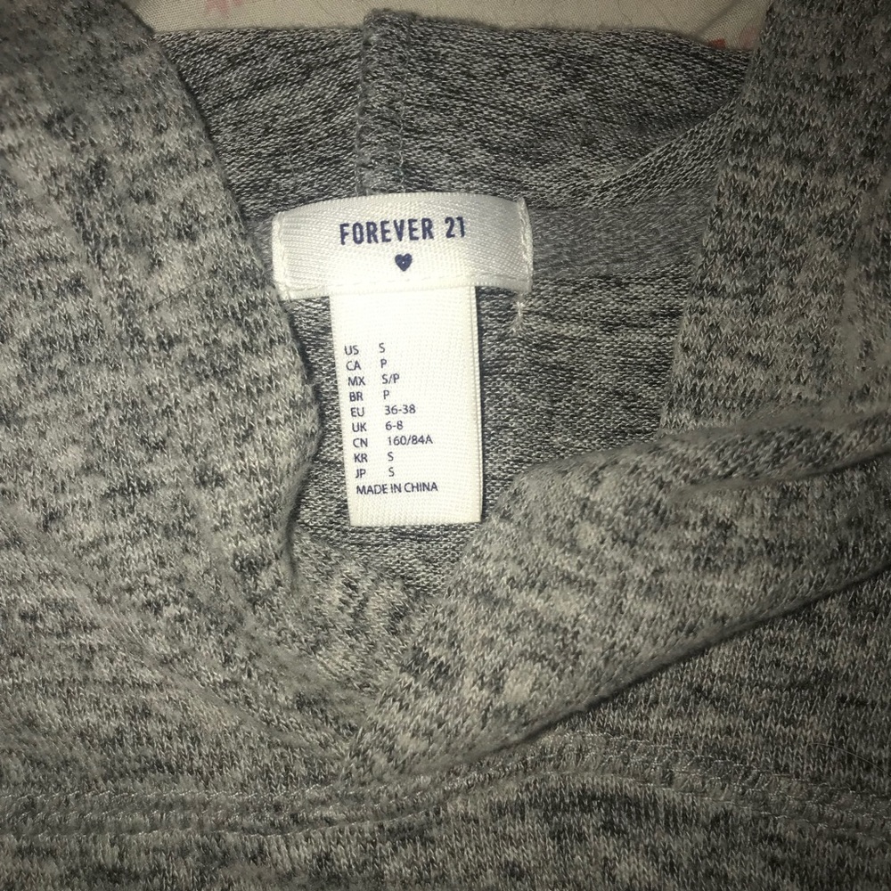 Light Grey Cropped Hoodie